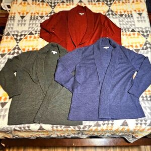 3-for-1 Croft & Barrow Cardigan Sweaters Black☆Grey☆Burgundy  Size:XL